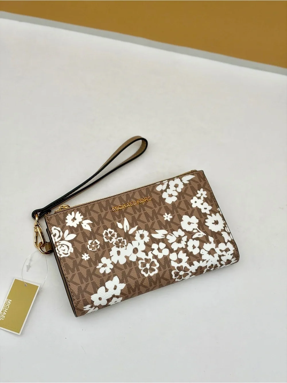 MICHAEL KORS JST Lg Double Zip Printed Signature Logo Wristlet Wallet